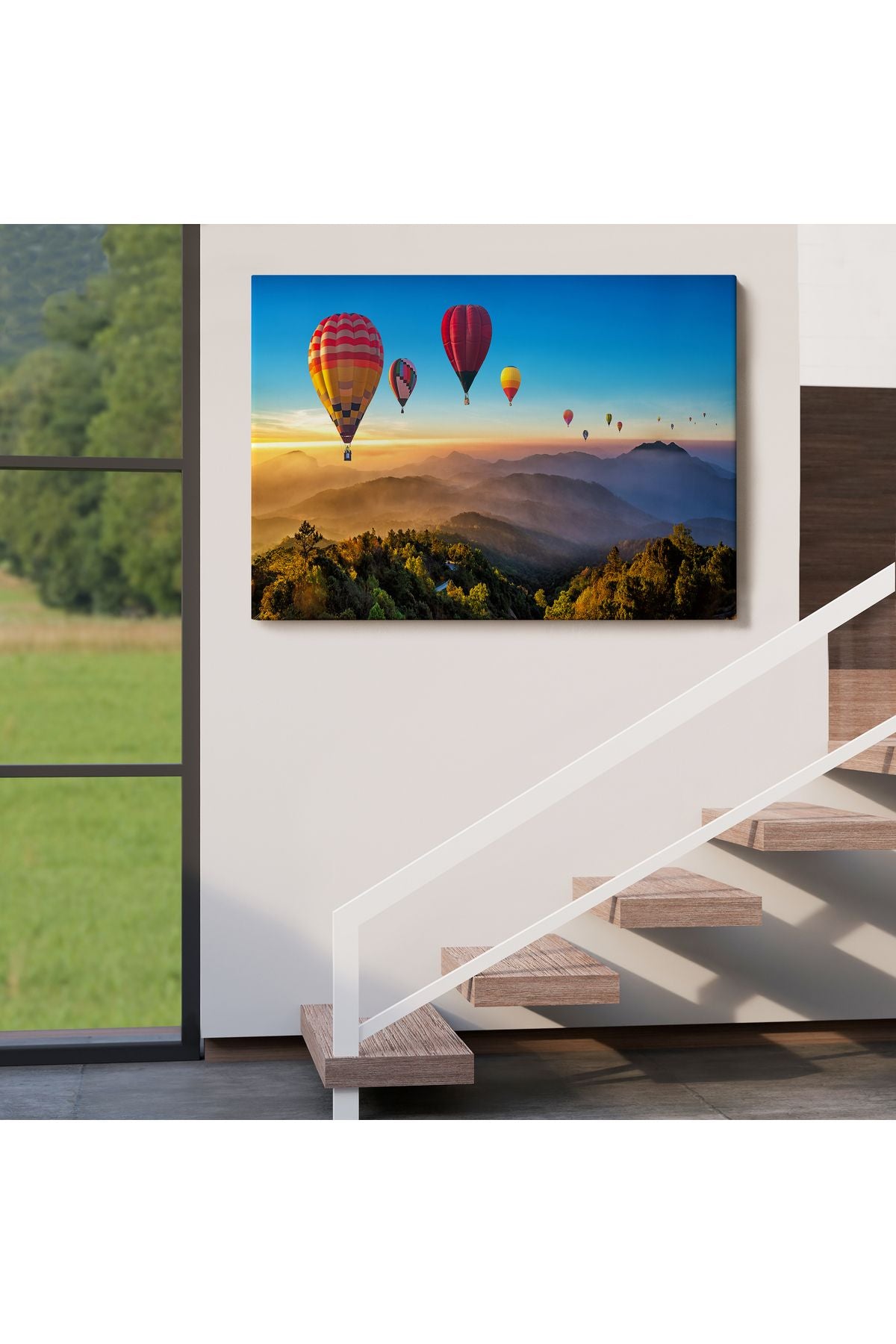 YB Hava Balonları Dekoratif Kanvas Duvar Tablosu-3580