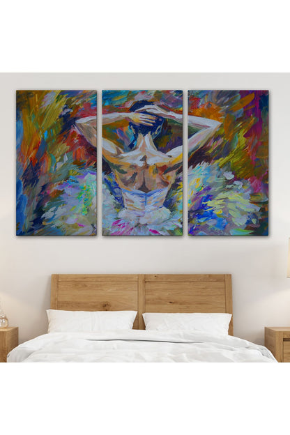 OZ Balerin Kız Yağlıboya Görünüm Dekoratif Kanvas Duvar Tablosu-3612