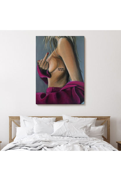 Do No Harm Take on Shit Yazan Sexi Kadın Duvar Tablosu-6074