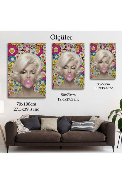 Özel Marilyn Monroe Pembe Balon Duvar Tablosu-6217
