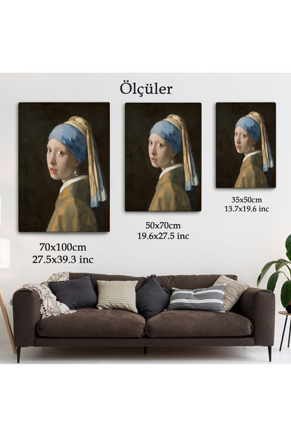 İnci Küpeli Kız Kanvas Tablo, Ressam Johannes Vermeer -4969