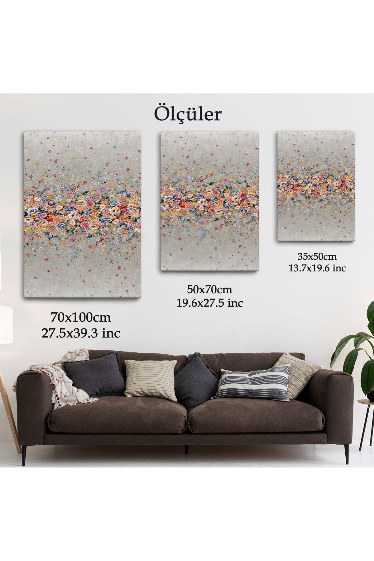 Renkli Çiçekler Duvar Tablosu-6085