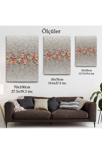 Renkli Çiçekler Duvar Tablosu-6085