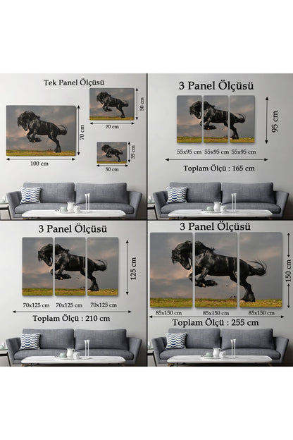 Şaha Kalkmış Siyah At Tablosu-6620