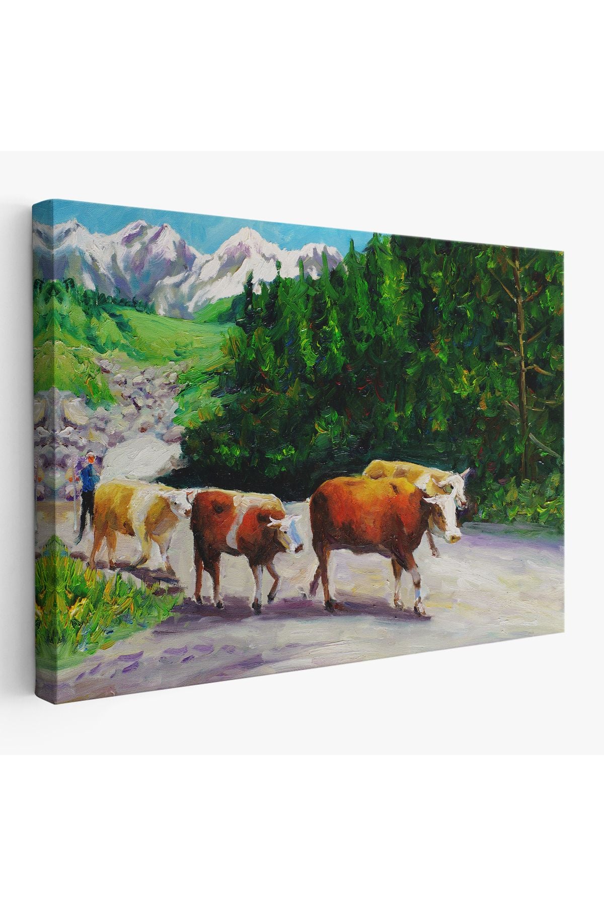 Otlayan Boğa Kanvas Duvar Tablosu-1183