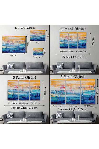 Soyut Yağlıboya Görünüm Dekoratif Kanvas Duvar Tablosu-3720