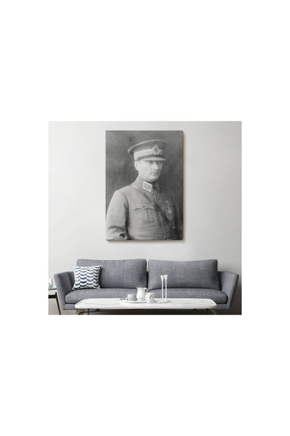 Atatürk Portre Tablosu Mustafa Kemal Atatürk Dikdörtgen Dekoratif Kanvas Tablo-cv-75