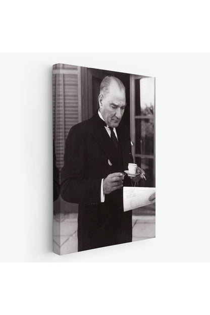 Atatürk Portre Tablosu Mustafa Kemal Atatürk Dikdörtgen Dekoratif Kanvas Tablo-FR-141