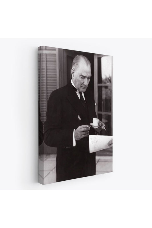 Atatürk Portre Tablosu Mustafa Kemal Atatürk Dikdörtgen Dekoratif Kanvas Tablo-FR-141