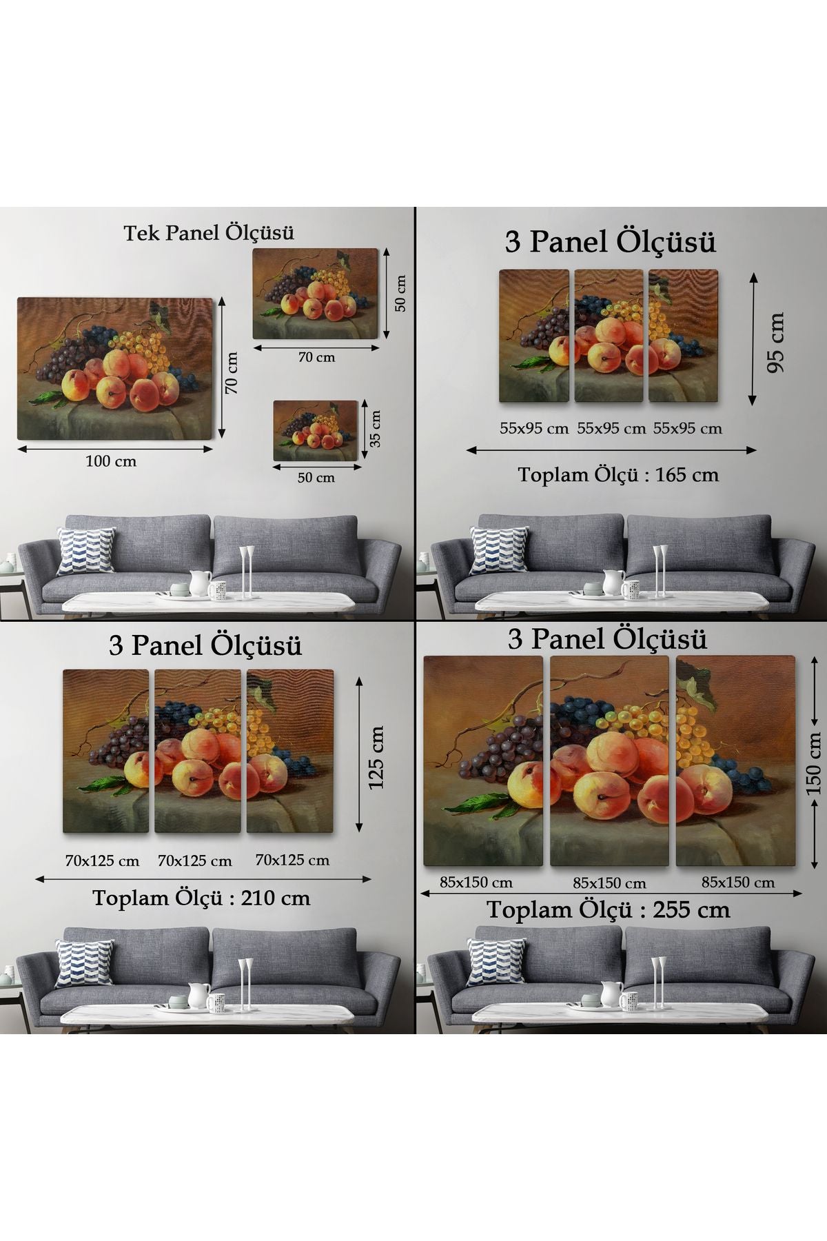 Masa Üstündaki Meyveler Yağlı Boya Görünümlü Tablo-1233