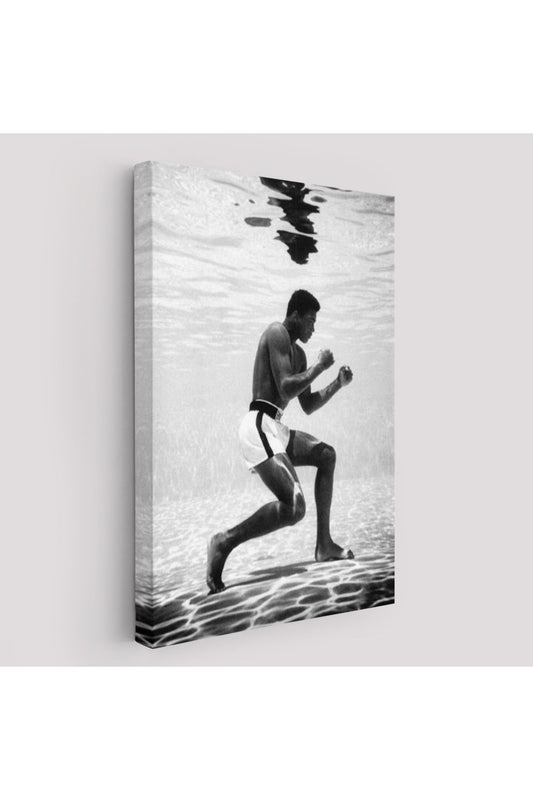 Su Altında Antreman Yapan Boksor Muhammet Ali Duvar Tablosu-6204