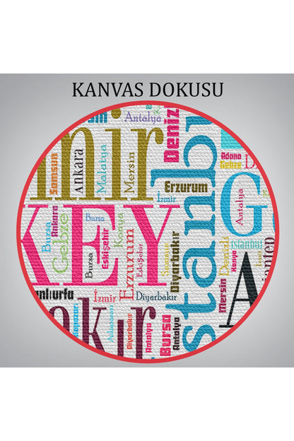 DB İller İsimli Dekoratif Kanvas Tablo 1003
