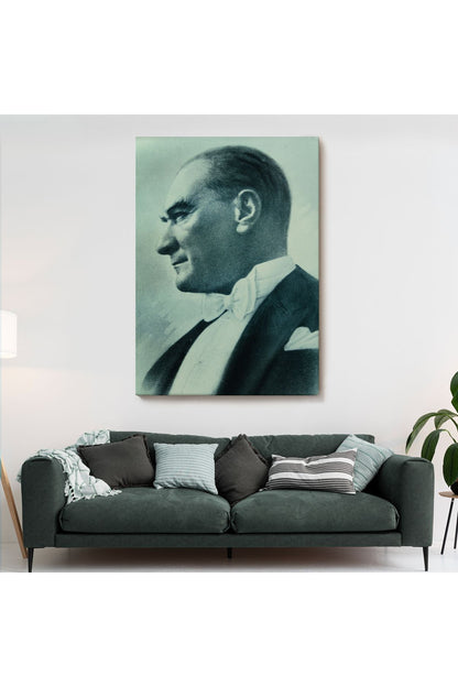 Atatürk Portre Tablosu Mustafa Kemal Atatürk Dikdörtgen Dekoratif Kanvas Tablo-CN-63