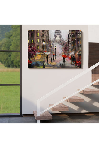 Eyfel Manzarası Yağlıboya Görünüm Dekoratif Kanvas Duvar Tablosu-3545