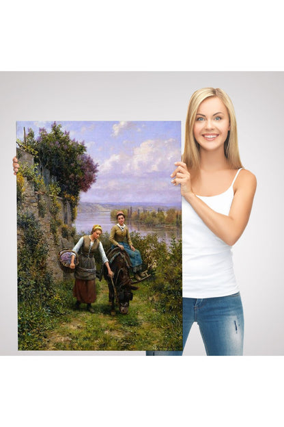 Dere Kenarındaki Köylü Kızları Duvar Tablosu-6016