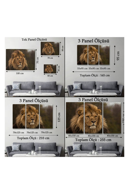 Kanvas Tablo, Duvar Dekoru, Aslan, Hayvan Temalı 1159 BUNGKNV