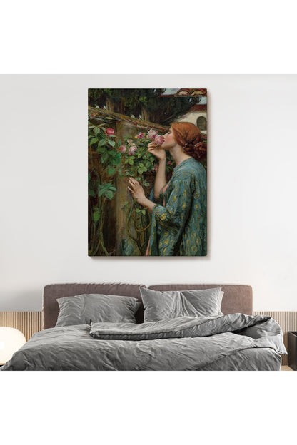 Gül Koklayan Güzel Helen Dekoratif Duvar Tablosu-6138