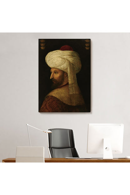 SZ KVS1-Dekoratif Duvar Tablosu-Fatih Sultan Mehmed Han Portresi Kanvas Tablo 6409