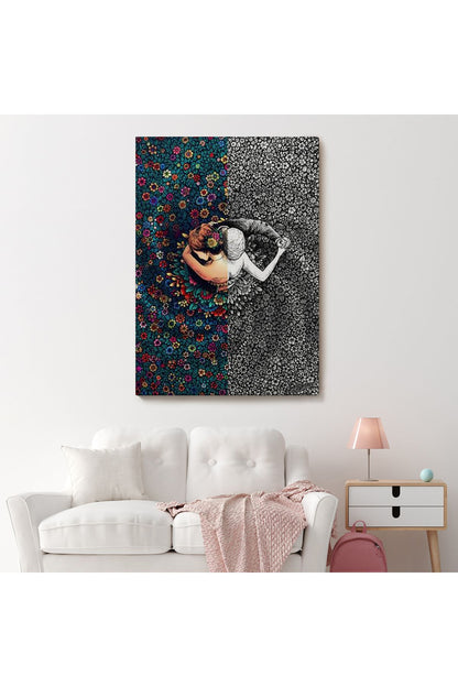 DB HG Çiçekler İçindeki Sevgililer Tablosu-6291