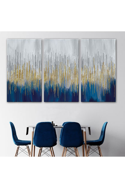 Mavi ve Gold'un Müthiş Uyumu Modern Kanvas Tablo-5046