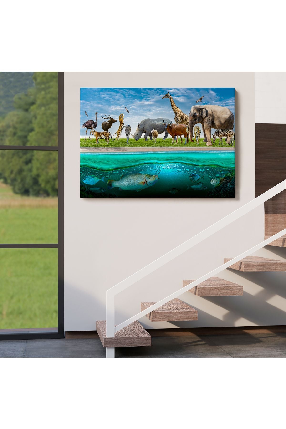 Özel Tasarım, Dekortif  BaskıHayvanlar Alemi Dekoratif Kanvas Tablo 1177