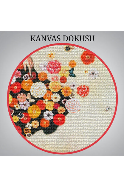 Çiçek Elbiseli Kız Kanvas Tablo-5889