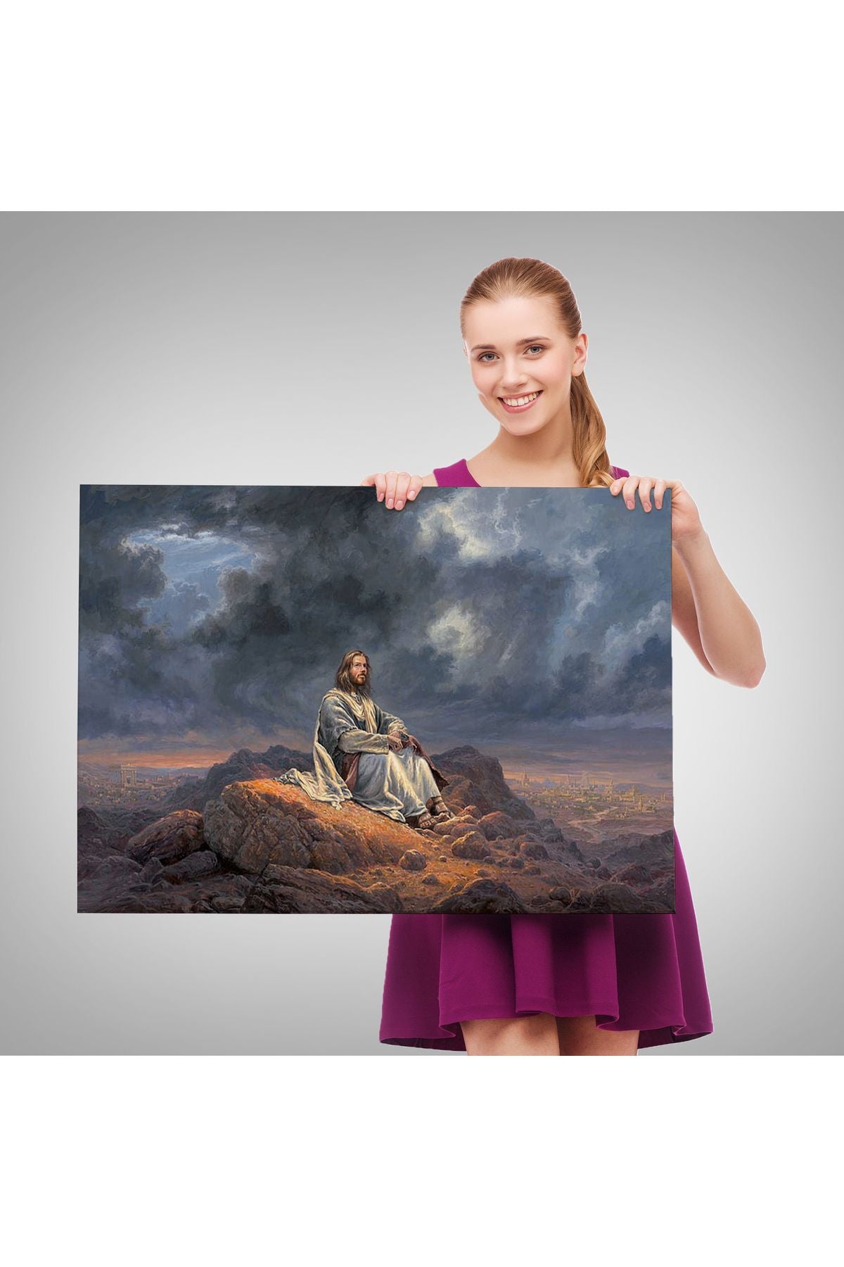 SZ KVS1-Dekoratif Duvar Tablosu-İsa Mesih Jesus Christ Kanvas Tablo 6540