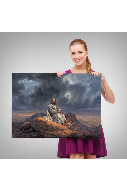 SZ KVS1-Dekoratif Duvar Tablosu-İsa Mesih Jesus Christ Kanvas Tablo 6540