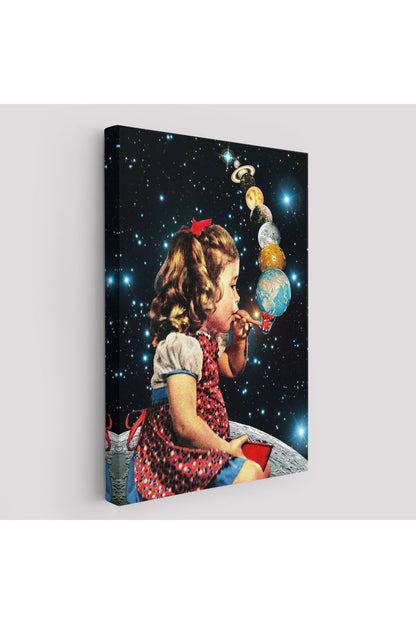 Galaksiler İle Oynayan Kız Çocuğu Tablosu-6042