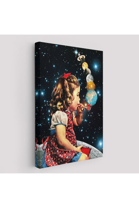 Galaksiler İle Oynayan Kız Çocuğu Tablosu-6042