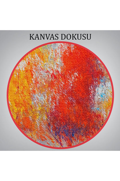 Renkli Ağaçlar Yağlıboya Görünüm Dekoratif Kanvas Duvar Tablosu-3656