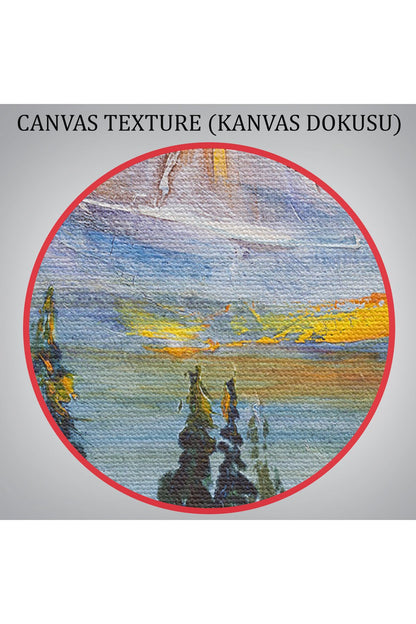 trndry seri001 Rusya Karlı Dağları Manzarası Duvar Tablosu-1235