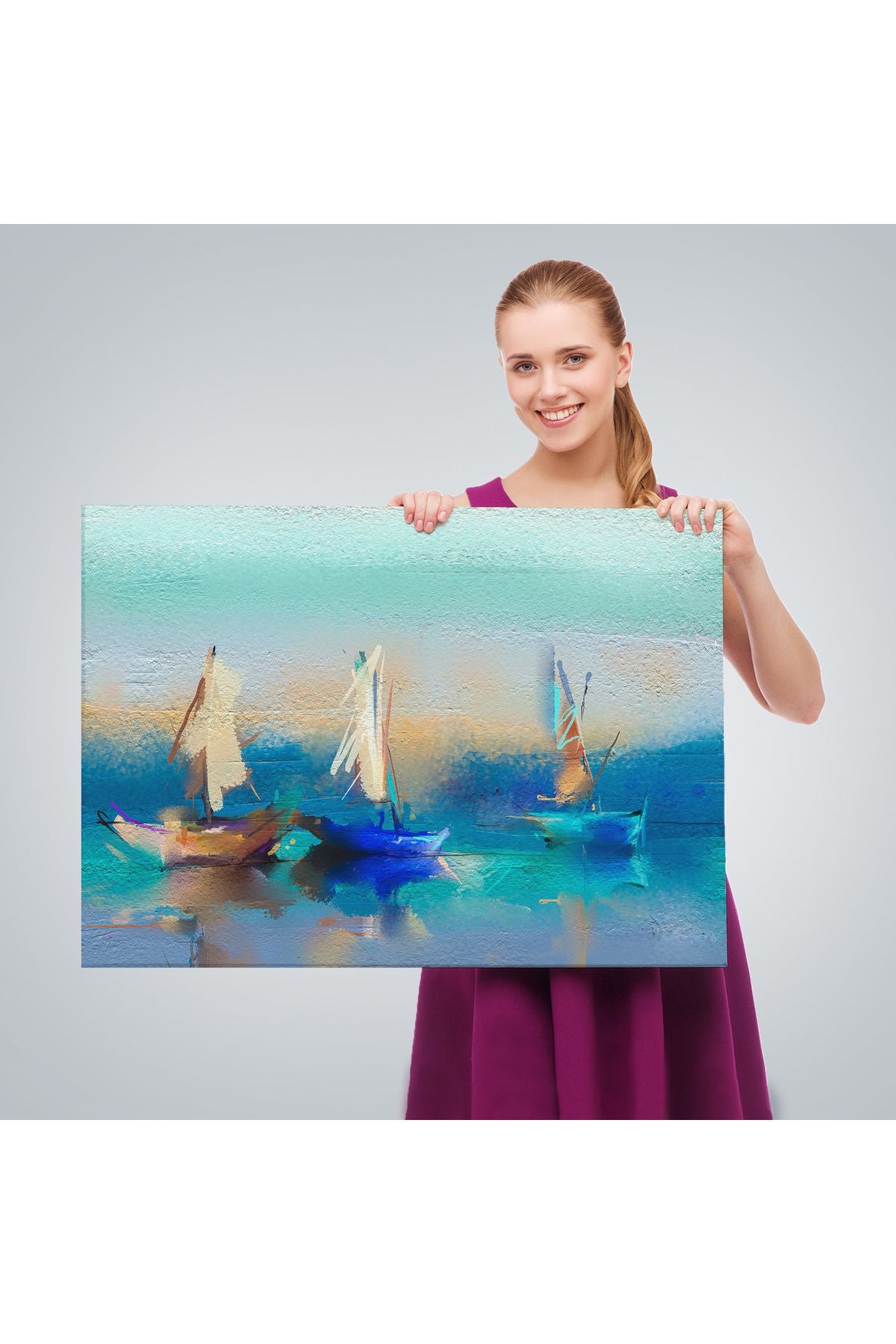 Soyut Modern Sanat Yağlıboya Görünüm Dekoratif Kanvas Duvar Tablosu-3589