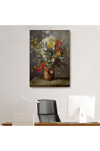 Vazodaki Renkli Çiçekler Duvar Tablosu-6119