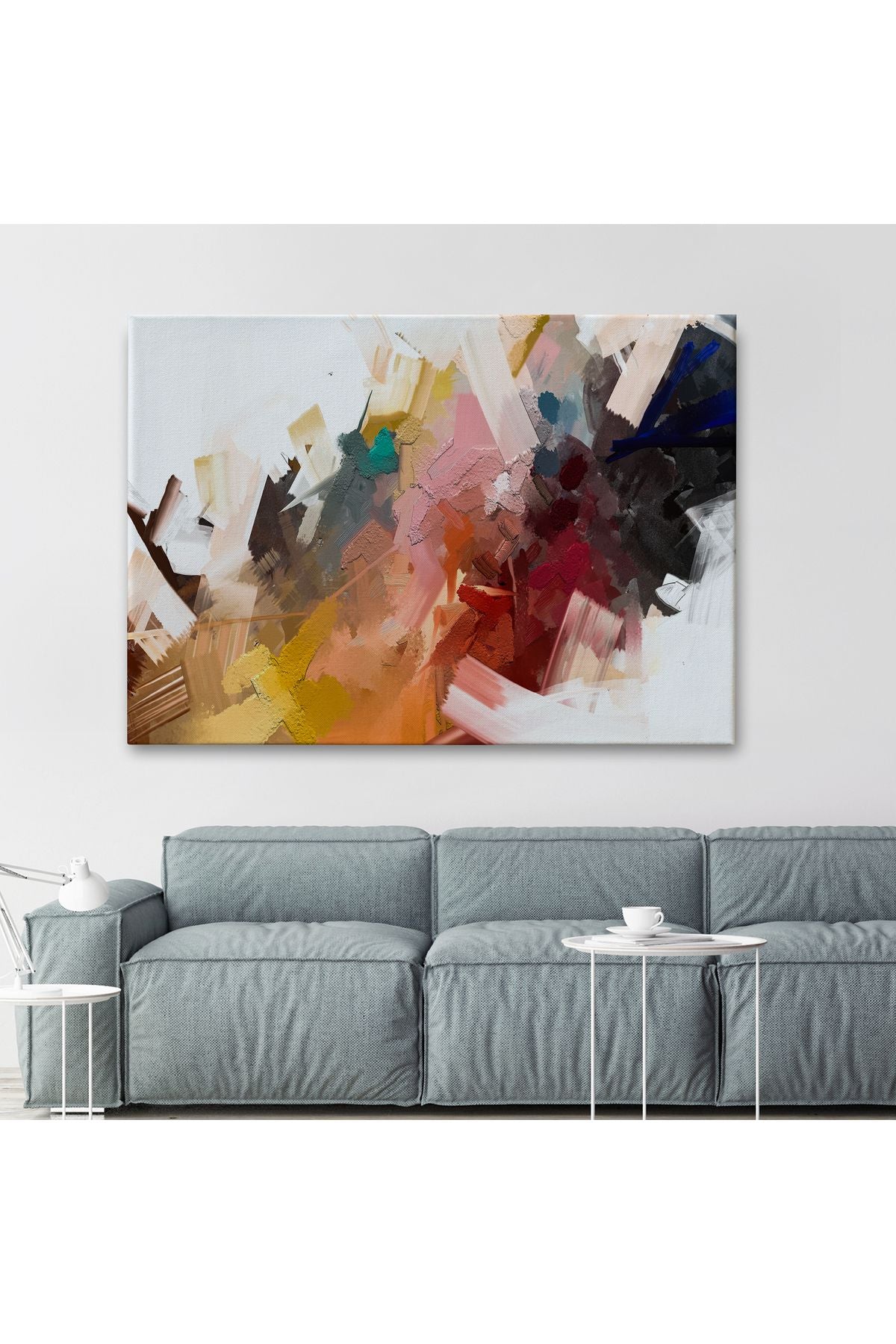 YB HG Fırça Darbeli Soyut Modern Sanat Yağlıboya Görünüm Tablo-3651