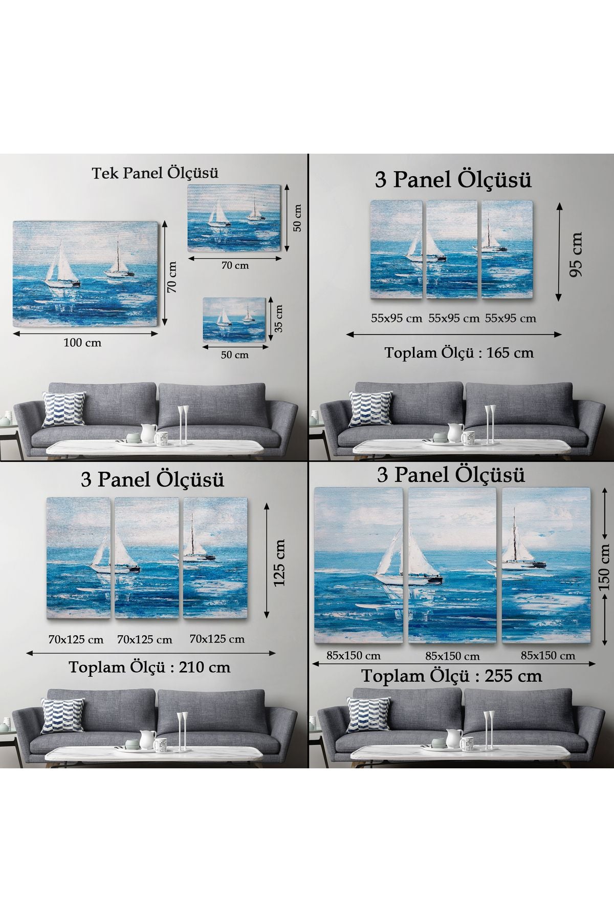 Yaz Yelkenli Dekoratif Kanvas Duvar Tablosu-3711