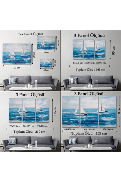 Yaz Yelkenli Dekoratif Kanvas Duvar Tablosu-3711