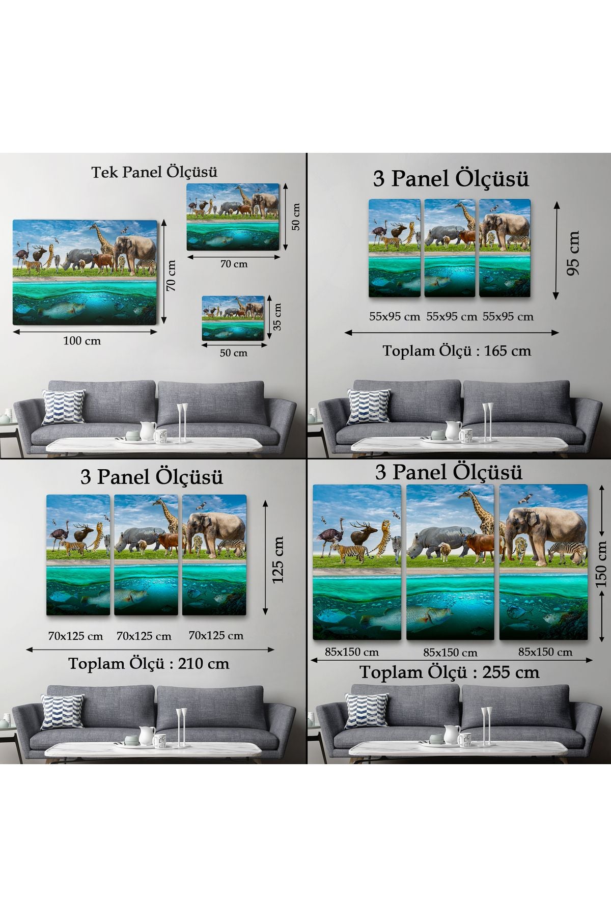 Özel Tasarım, Dekortif  BaskıHayvanlar Alemi Dekoratif Kanvas Tablo 1177