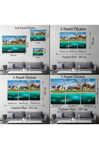 Özel Tasarım, Dekortif  BaskıHayvanlar Alemi Dekoratif Kanvas Tablo 1177