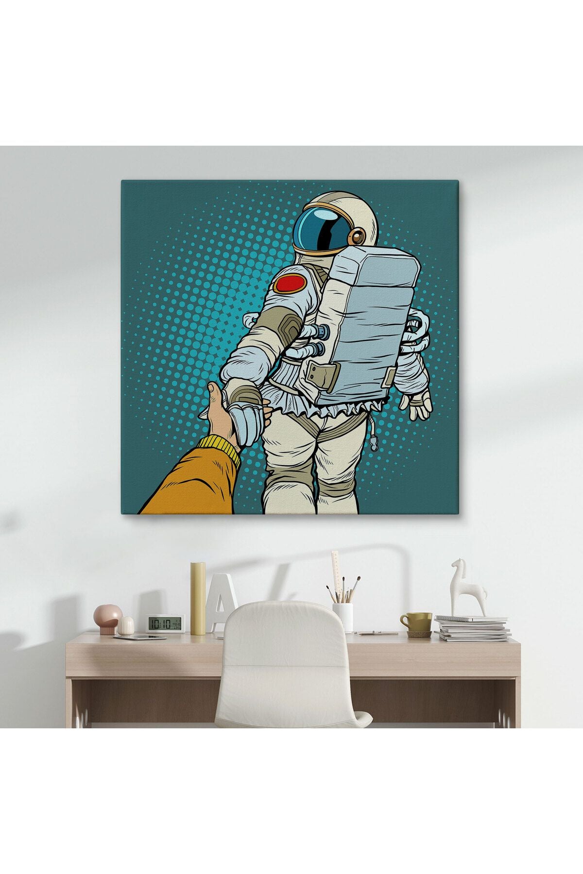 Özel Tasarım, Dekortif BaskıUzaya Giden Astronot Kanvas Tablo-5073