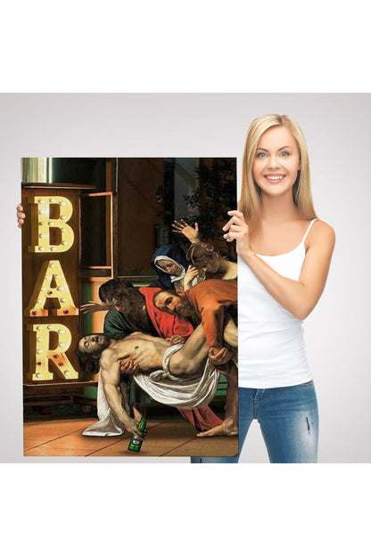 İsa'nın Defni Parodi Hrıstiyan Hediyesi Dekoratif Duvar Tablosu-6256