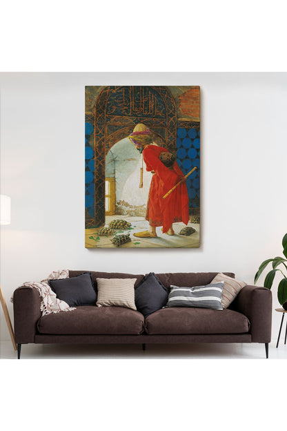 Osman Hamdi Bey'in Kaplunbağa Terbiyecisi İsimli Eseri Kanvas Tablo-5129