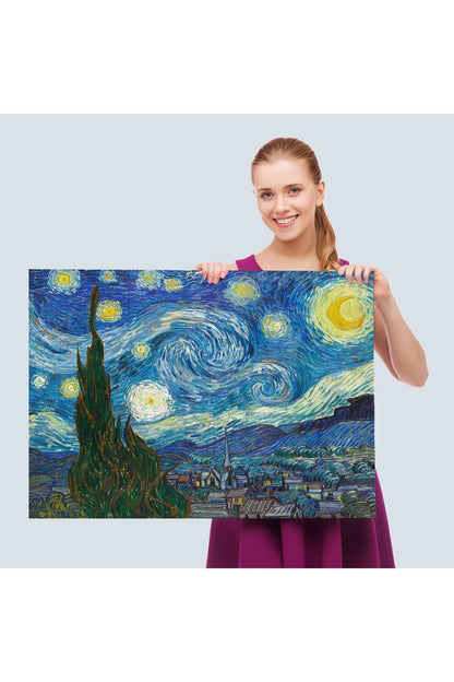 Özel Tasarım, Dekortif  BaskıVincent Van Gogh, Yıldızlı Gece Kanvas Tablosu-5165