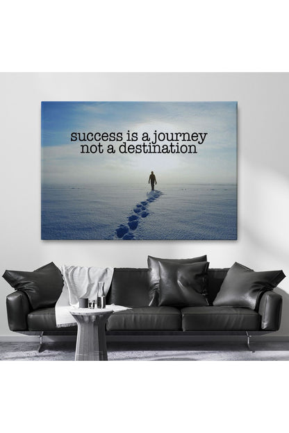 Başarı Bir Yolculuktur Varış Noktası Değil Kanvas Tablo, Motivasyonel Yazı Tablosu-5388