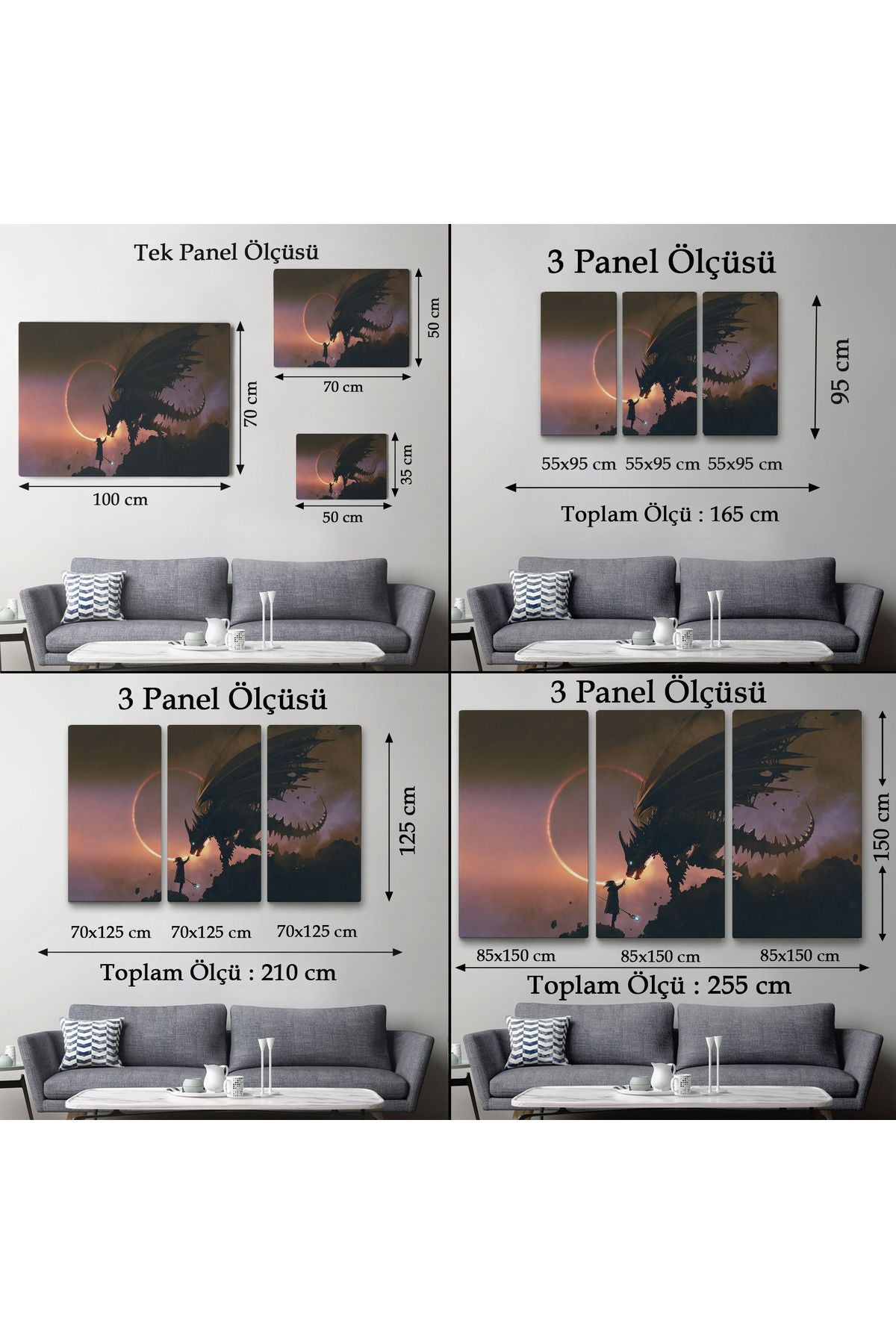 Ejderhasına El Uzatan Büyücü Sahnesi Dekoratif Tablo-3683