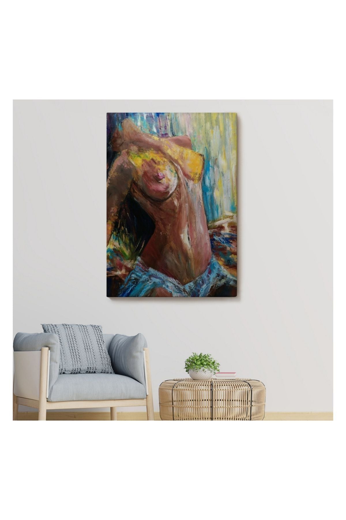 Dekoratif Kanvas Tablo, Duvar Tablosu-Seksi Çıplak Kadın 6141