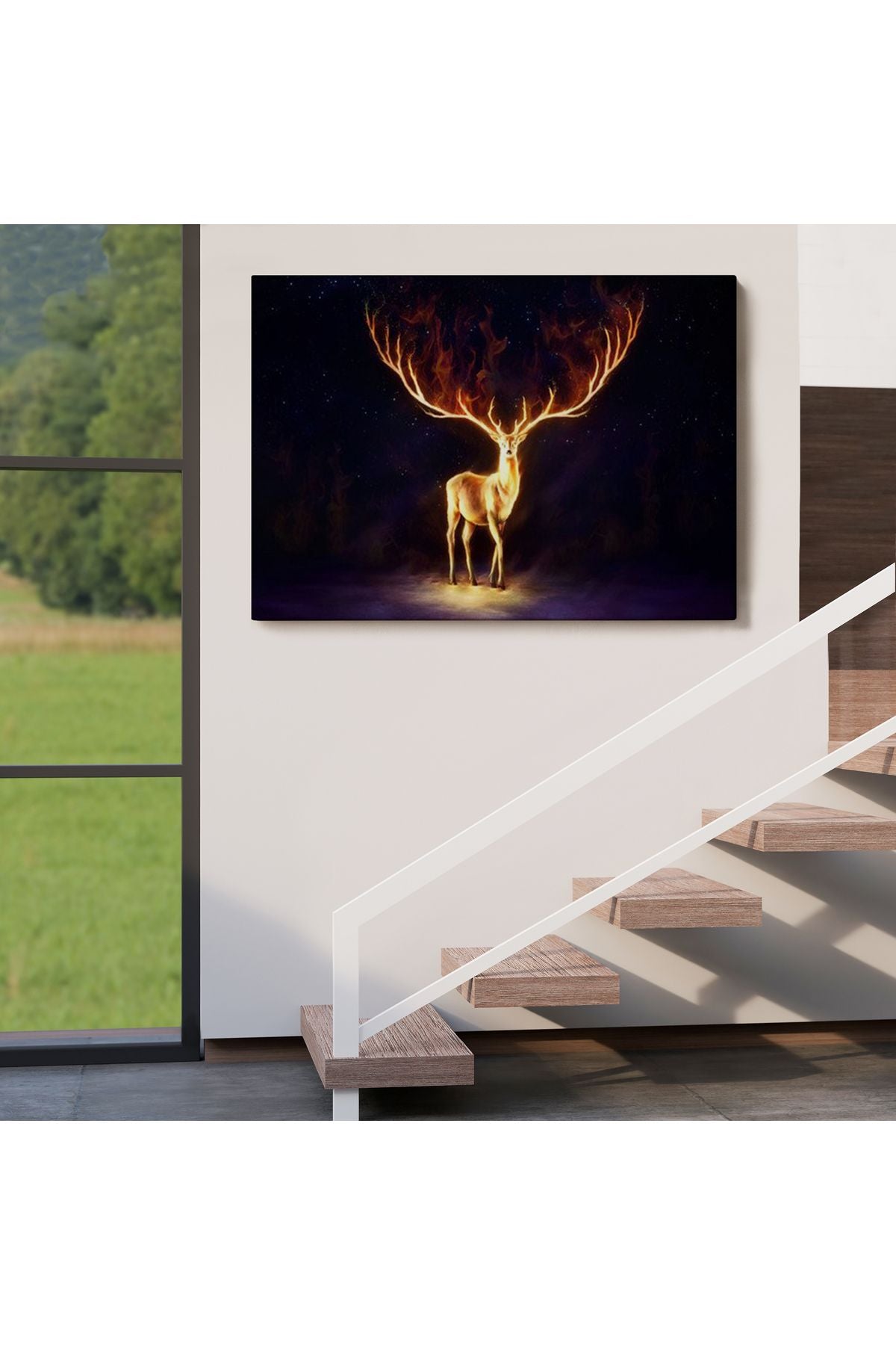 DB HG Sürreal Sarı Geyik Tablosu-6649