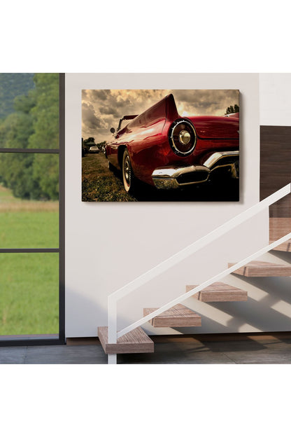 Kırmızı Klasik Araba Tablosu-6597