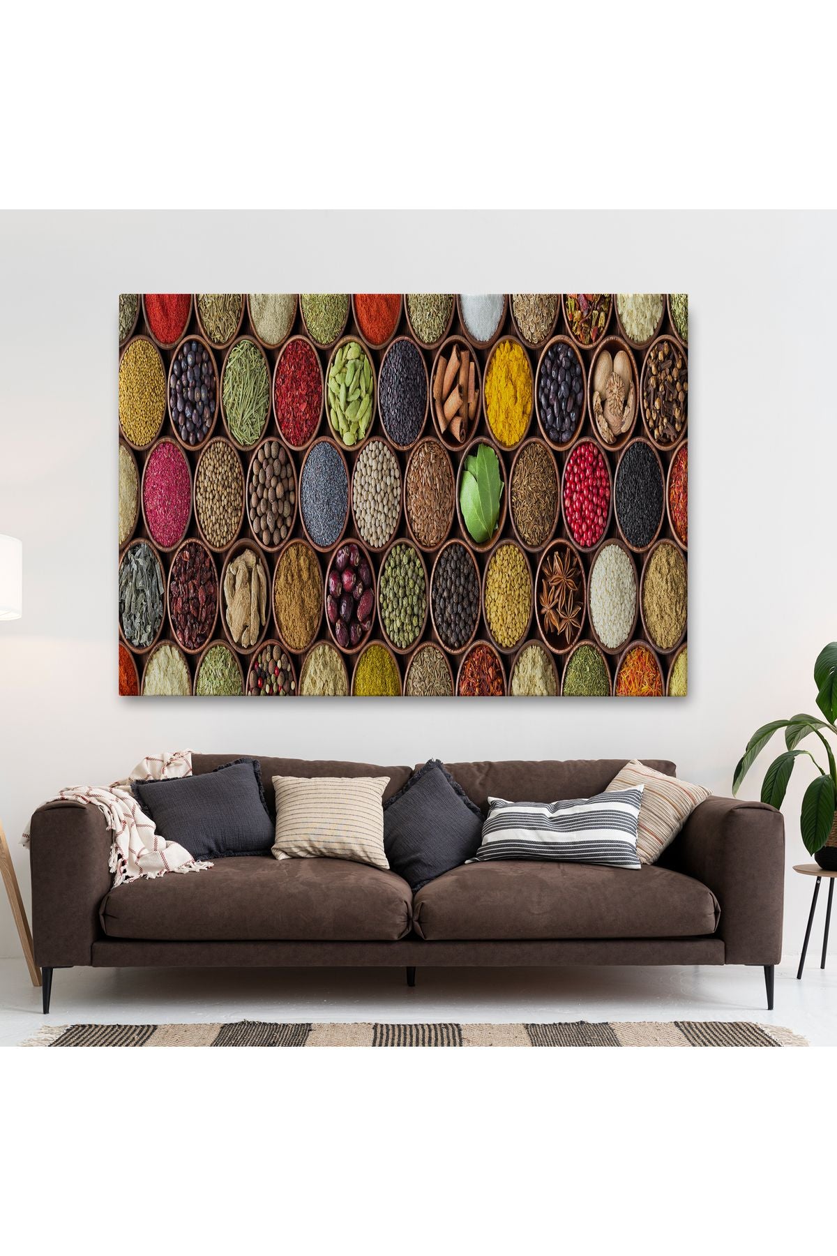 Mutfak Masasın da Baharatlar Dekoratif Kanvas Duvar Tablosu-3569