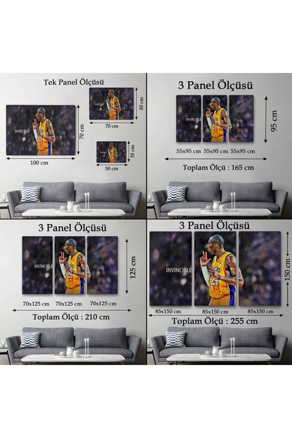 Kobe Bryant Invincible Black Mamba Kanvas Tablo-5086